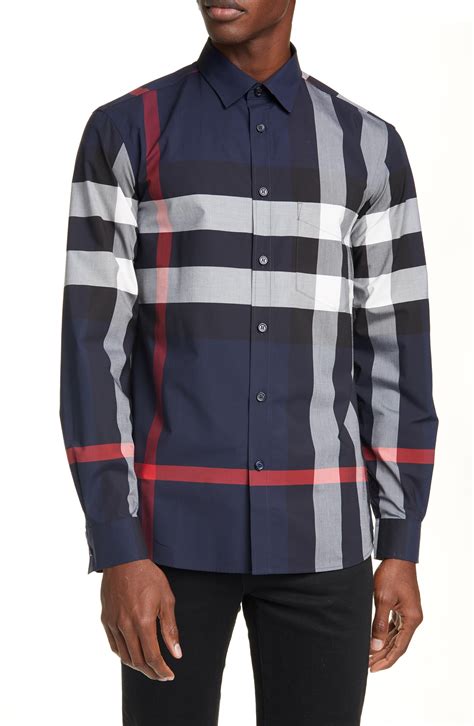 mens blue burberry shirt|burberry men's shirts on sale.